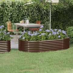 vidaXL Garden Raised Bed | Brown | Powder-coated steel | Large | Durable 1