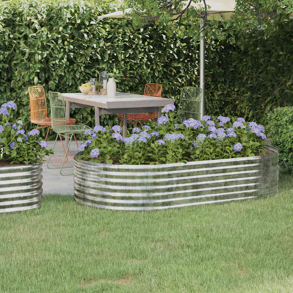 vidaXL Garden Raised Bed | Silver | Powder-coated steel 1