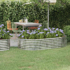 vidaXL Garden Raised Bed | Silver | Powder-coated steel 1