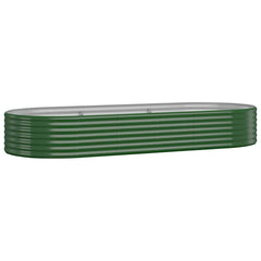 vidaXL Garden Raised Bed | Green | Powder-coated steel | Large 2