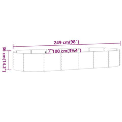 vidaXL Garden Raised Bed | Green | Powder-coated steel | Large 6