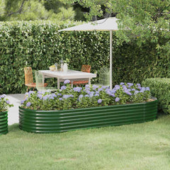 vidaXL Garden Raised Bed | Green | Powder-coated steel | Large 1