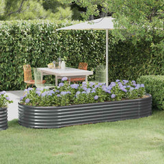 vidaXL Garden Raised Bed Galvanised Steel Depth 100 cm Anthracite