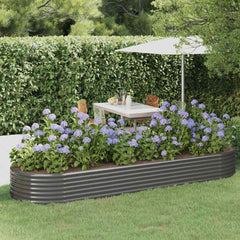 vidaXL Garden Raised Bed | Grey | Powder-coated steel | 322 x 100 x 36 cm 1