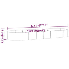vidaXL Garden Raised Bed | Brown | Powder-coated steel | Extra Long |  Durable 6