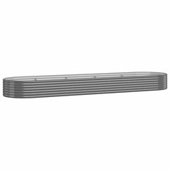 vidaXL Garden Raised Bed | Grey | Powder-coated steel | Extra Large | Durable 2
