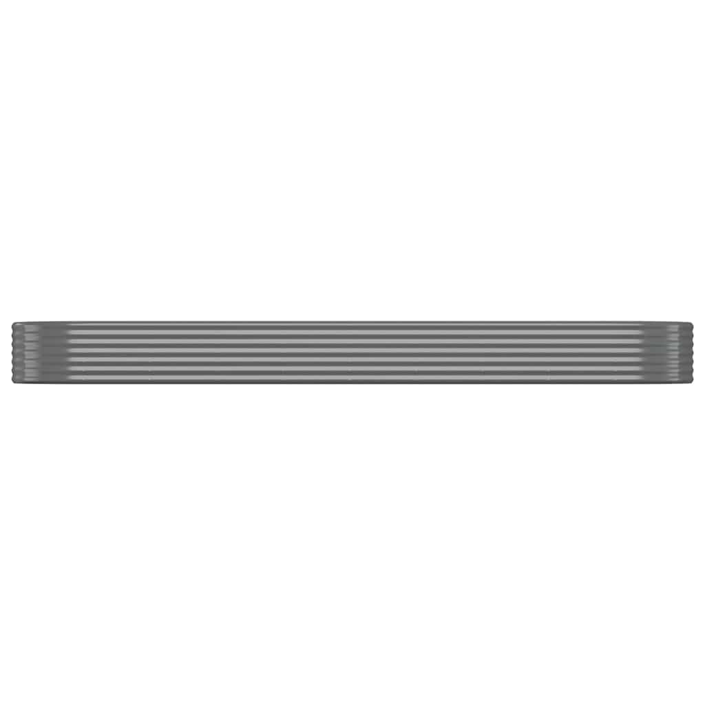 vidaXL Garden Raised Bed | Grey | Powder-coated steel | Extra Large | Durable 3