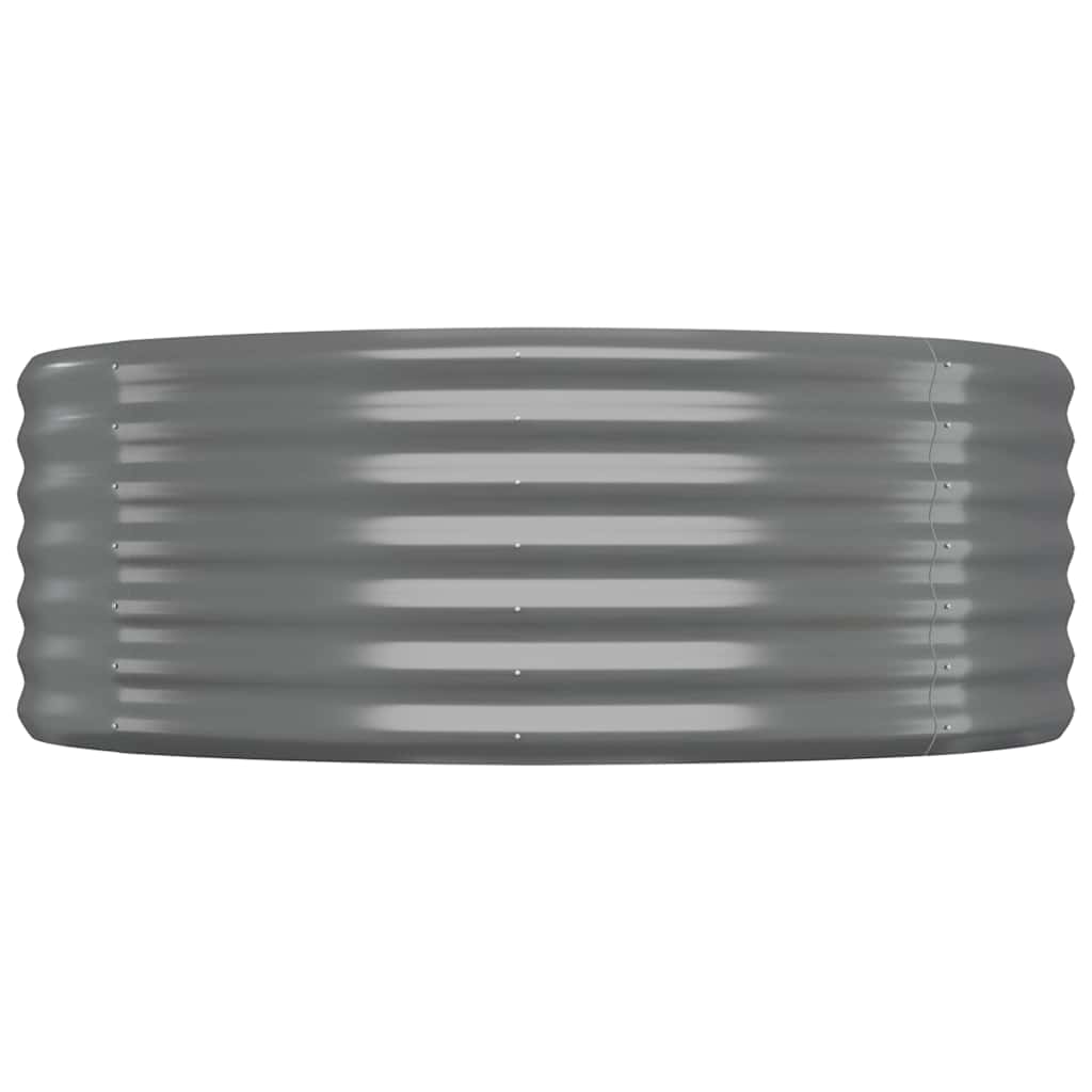 vidaXL Garden Raised Bed | Grey | Powder-coated steel | Extra Large | Durable 4