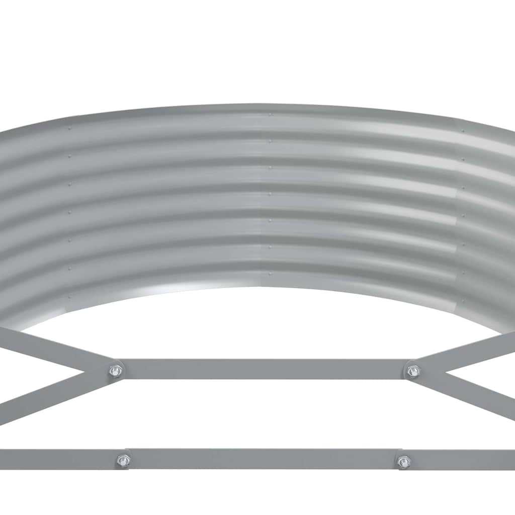 vidaXL Garden Raised Bed | Grey | Powder-coated steel | Extra Large | Durable 5
