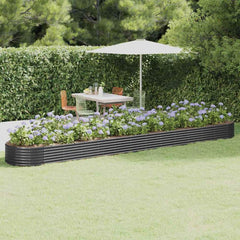 Garden Raised Bed Galvanised Steel Depth 100 cm Anthracite 544 cm