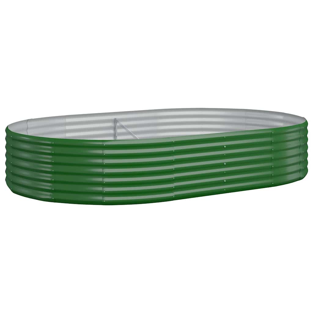 Garden Raised Bed Galvanised Steel Depth 140 cm Green 214 cm