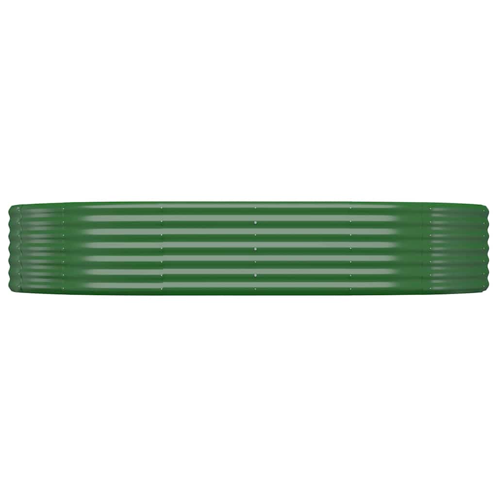 Garden Raised Bed Galvanised Steel Depth 140 cm Green 214 cm