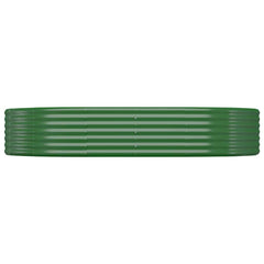Garden Raised Bed Galvanised Steel Depth 140 cm Green 214 cm