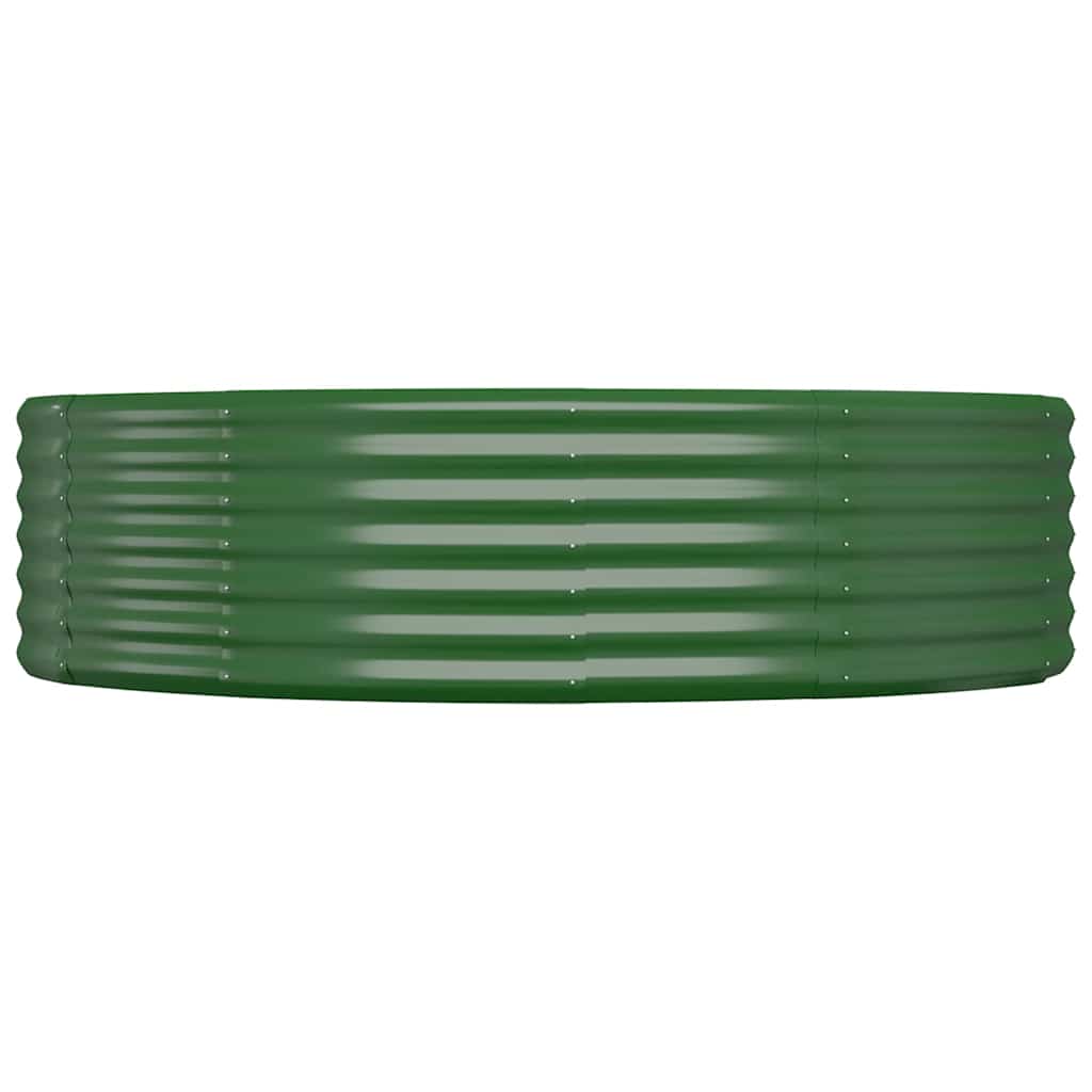 Garden Raised Bed Galvanised Steel Depth 140 cm Green 214 cm