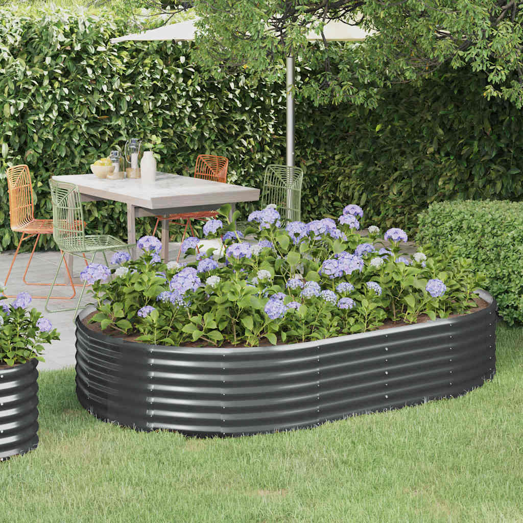 vidaXL Garden Raised Bed | Anthracite | Powder-coated steel 1