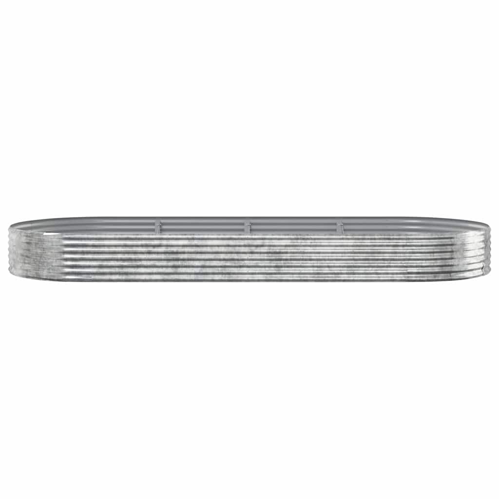 Garden Raised Bed Galvanised Steel Depth 140 cm Silver 373 cm