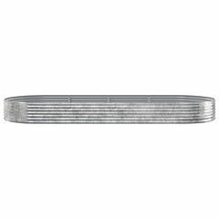 Garden Raised Bed Galvanised Steel Depth 140 cm Silver 373 cm