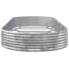 Garden Raised Bed Galvanised Steel Depth 140 cm Silver 373 cm