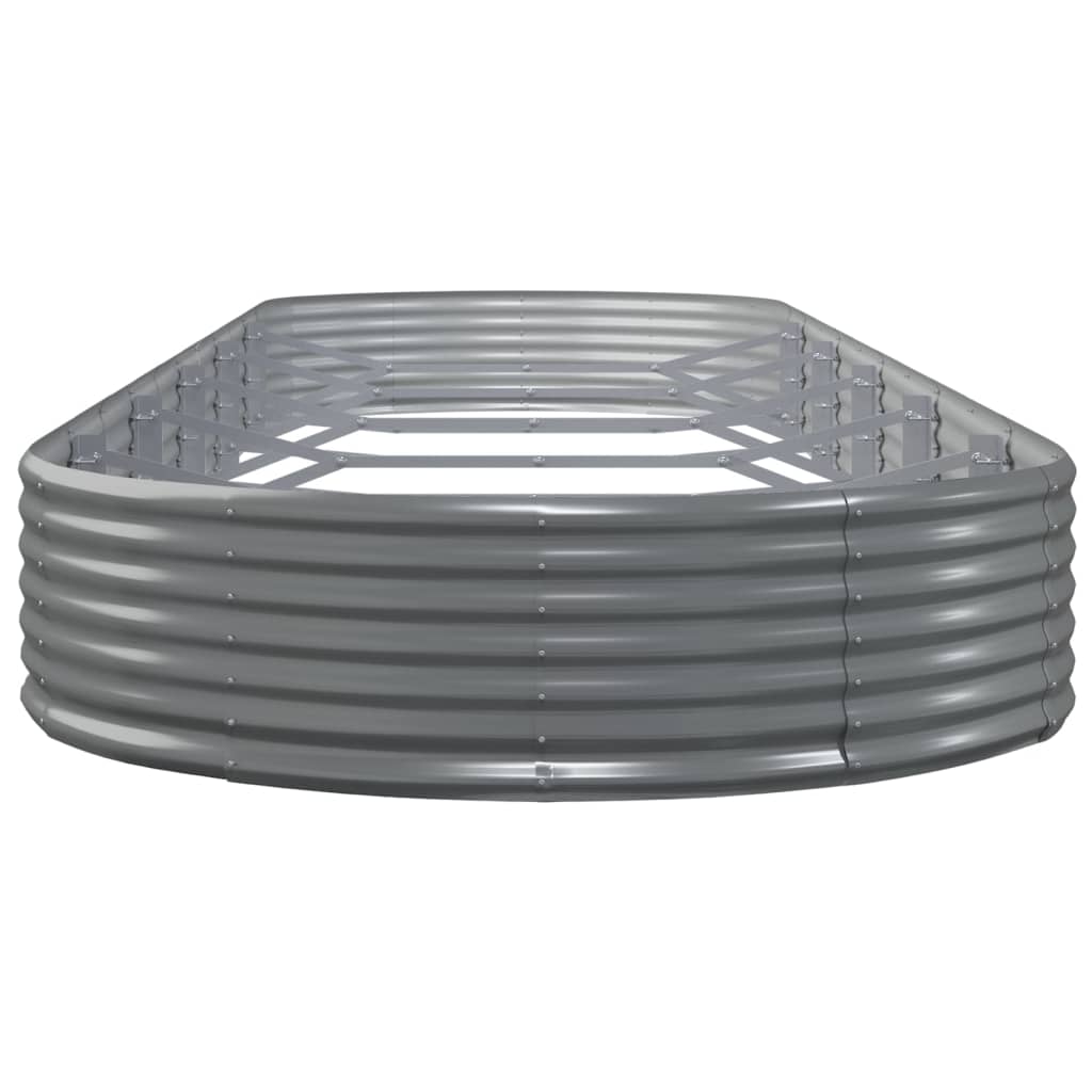 Garden Raised Bed Galvanised Steel Depth 140 cm Grey 523 cm