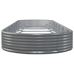 Garden Raised Bed Galvanised Steel Depth 140 cm Grey 523 cm