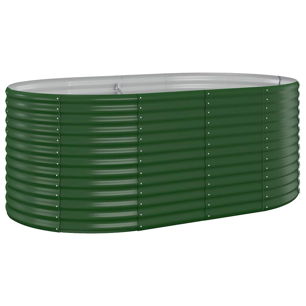 vidaXL Garden Raised Bed Galvanised Steel 175x100x68 cm Green 2