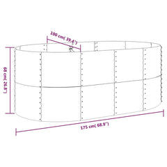 vidaXL Garden Raised Bed Galvanised Steel 175x100x68 cm Green 6
