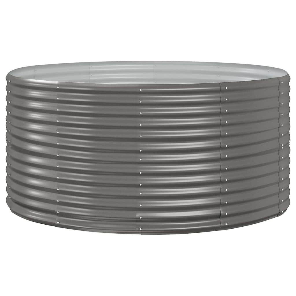 Garden Raised Bed Galvanised Steel Depth 140 cm Grey 140 cm