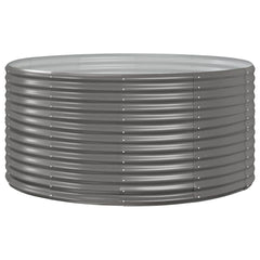Garden Raised Bed Galvanised Steel Depth 140 cm Grey 140 cm