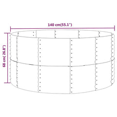 Garden Raised Bed Galvanised Steel Depth 140 cm Grey 140 cm