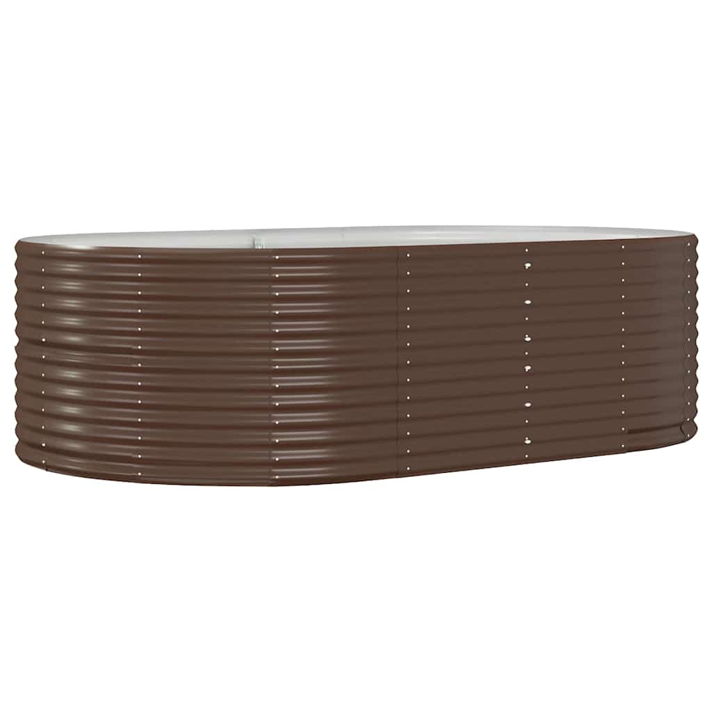 vidaXL Garden Raised Bed Brown 212x140x68 cm Galvanised Steel 2