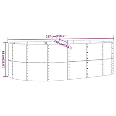 vidaXL Garden Raised Bed Brown 212x140x68 cm Galvanised Steel 6