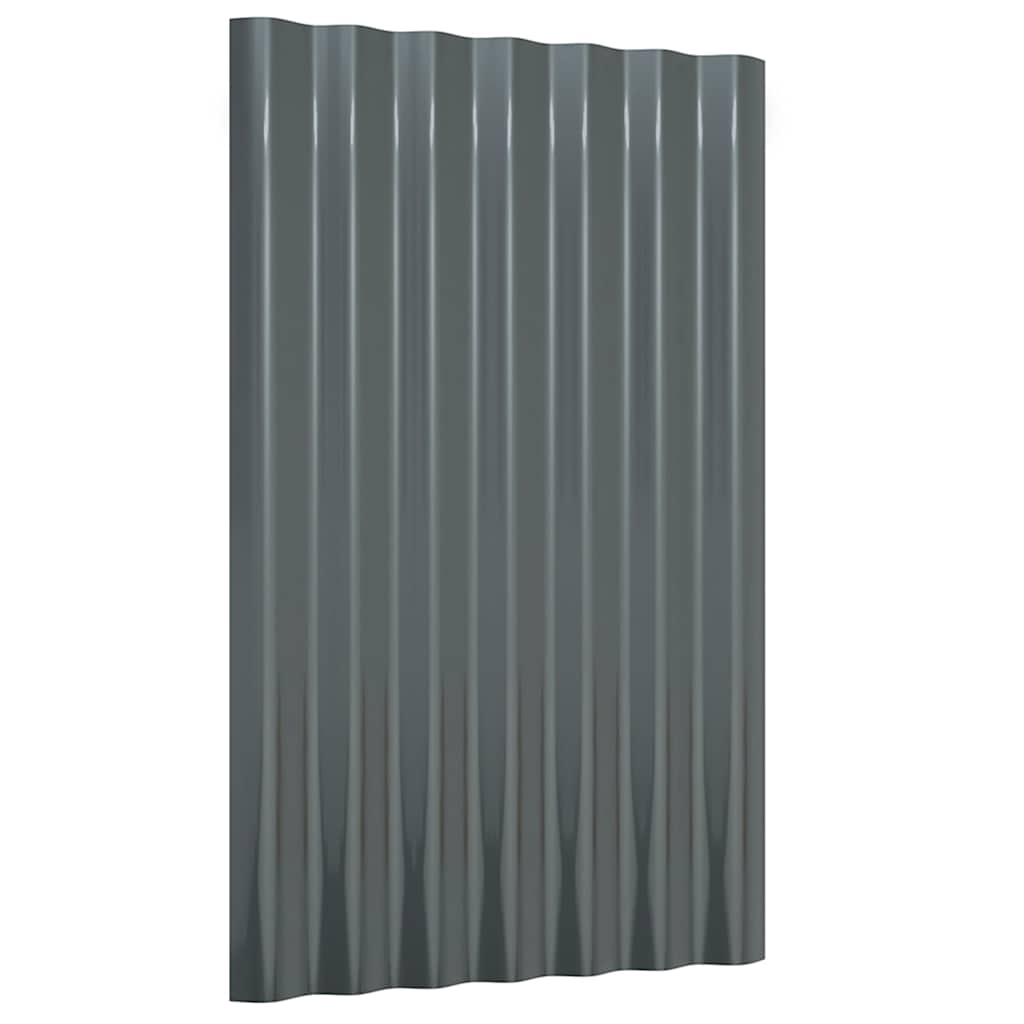 Roof Panels Galvanised Steel 36 pcs Anthracite 60 x 36 cm