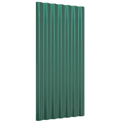 vidaXL Roof Panels 12 pcs Galvanised Steel Green 80x36 cm 3