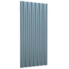 vidaXL Roof Panels 12 pcs Galvanised Steel Grey 80x36 cm 3