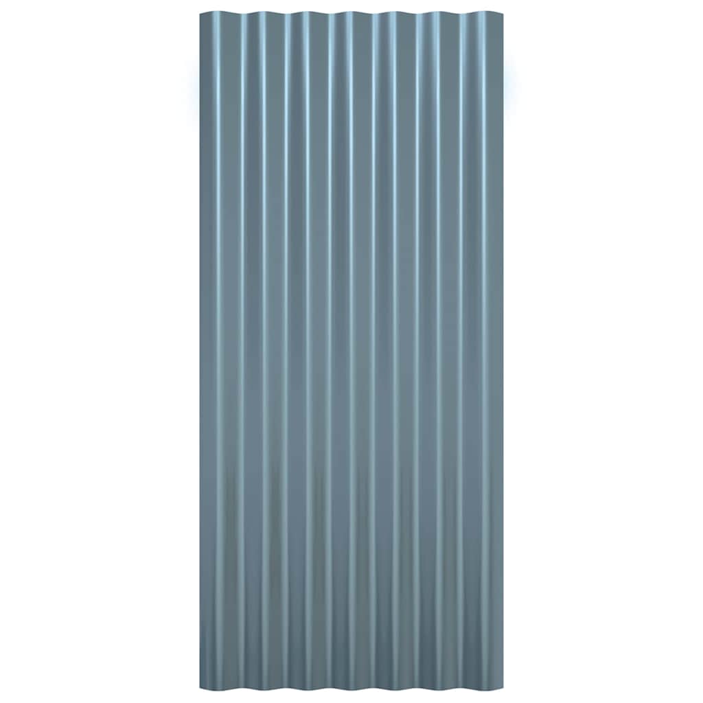 vidaXL Roof Panels 12 pcs Galvanised Steel Grey 80x36 cm 4