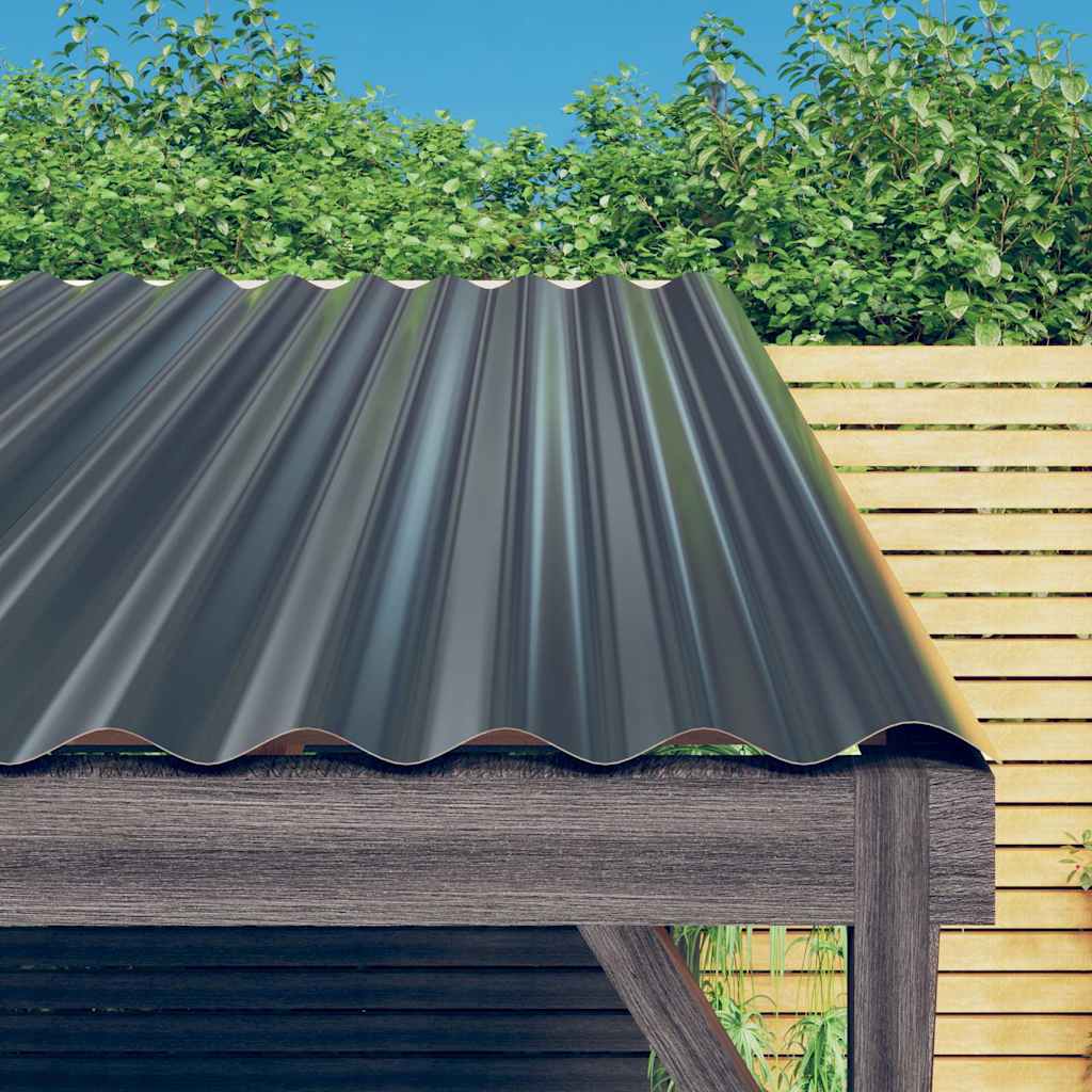 vidaXL Roof Panels 12 pcs Galvanised Steel Anthracite 80x36 cm 1