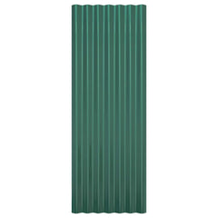 vidaXL Roof Panels 12 pcs Galvanised Steel Green 100x36 cm 4