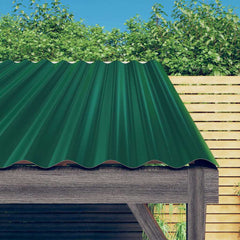 vidaXL Roof Panels 12 pcs Galvanised Steel Green 100x36 cm 1
