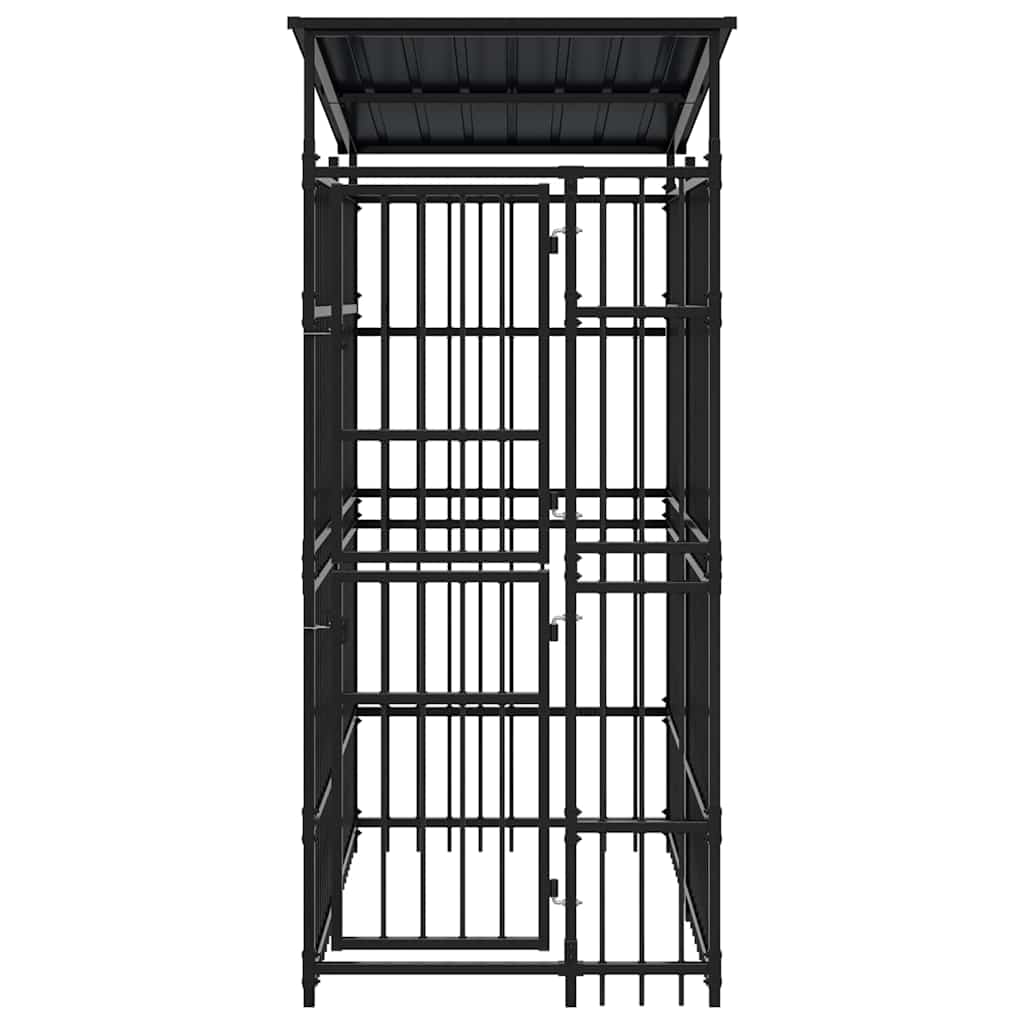 Outdoor Dog Kennel Steel 1,84 m² 96 x 192 x 200 cm