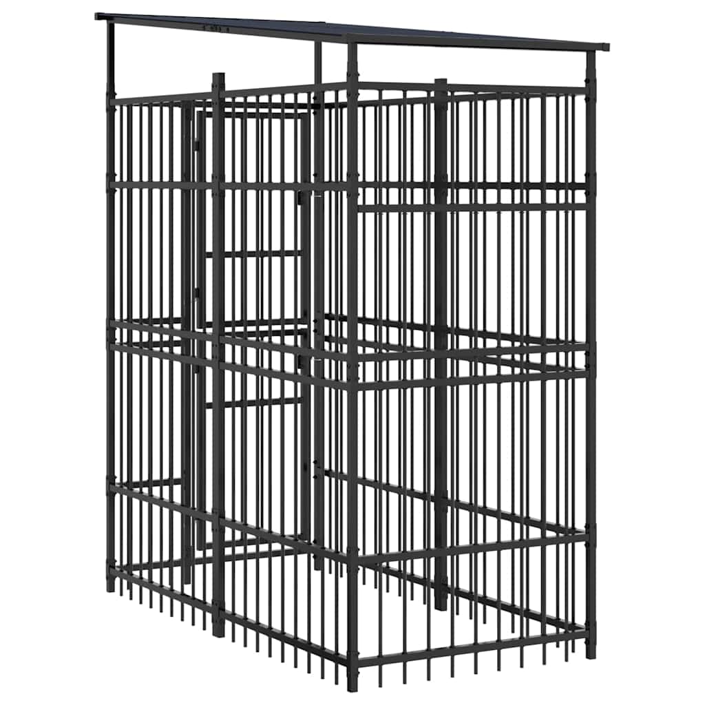 Outdoor Dog Kennel Steel 1,84 m² 96 x 192 x 200 cm