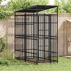 Outdoor Dog Kennel Steel 1,84 m² 96 x 192 x 200 cm