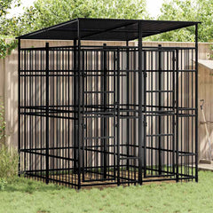 Outdoor Dog Kennel Steel 1,84 m² 192 x 192 x 200 cm