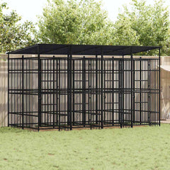 Outdoor Dog Kennel Steel 1,84 m² 384 x 192 x 200 cm