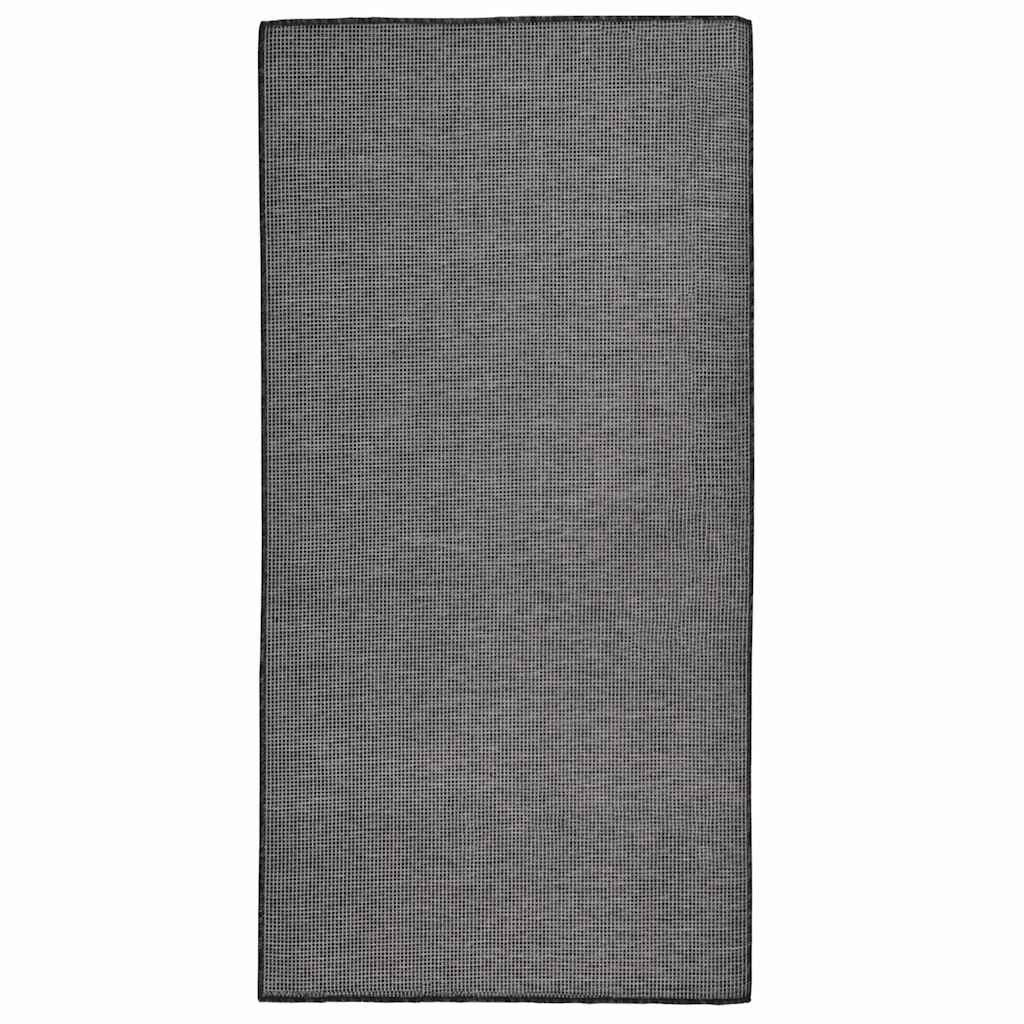 vidaXL Outdoor Flatweave Rug 100x200 cm Grey 1
