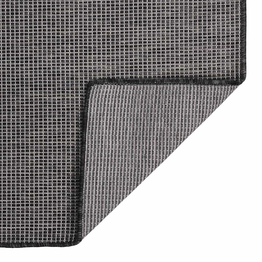 vidaXL Outdoor Flatweave Rug 100x200 cm Grey 2