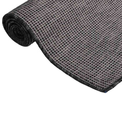 vidaXL Outdoor Flatweave Rug 100x200 cm Grey 3