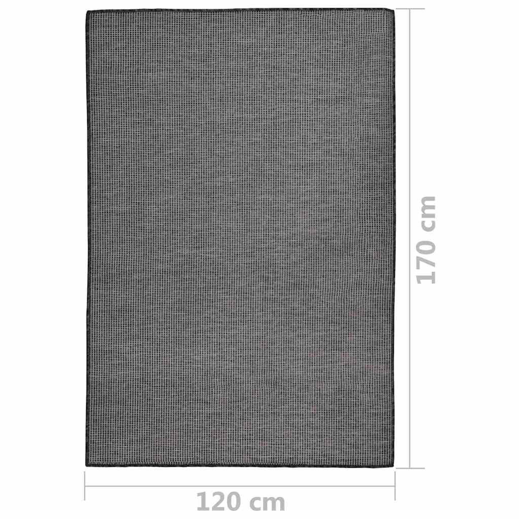vidaXL Outdoor Flatweave Rug 120x170 cm Grey 6
