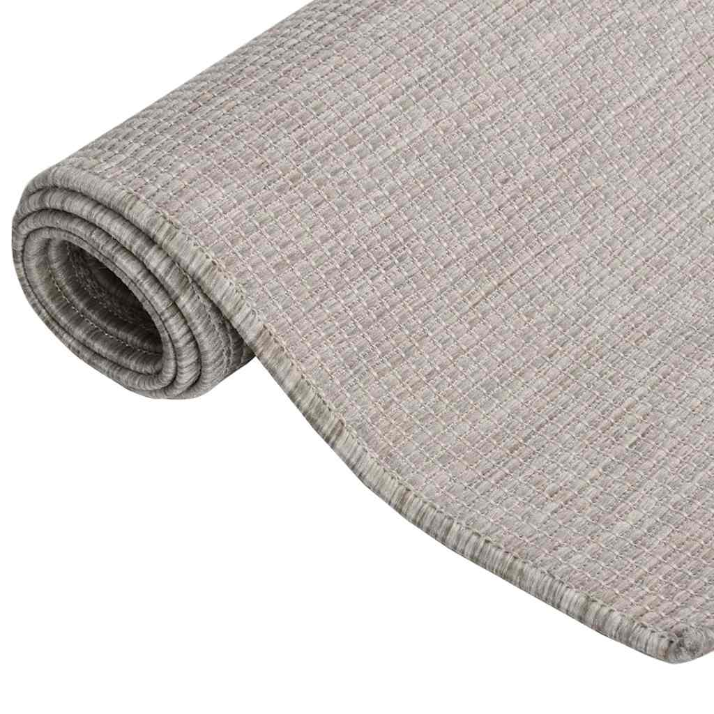 vidaXL Outdoor Flatweave Rug 80x250 cm Light Grey 3