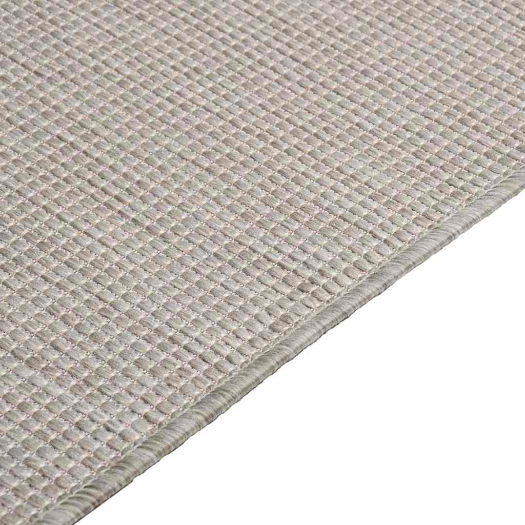 vidaXL Outdoor Flatweave Rug 80x250 cm Light Grey 4