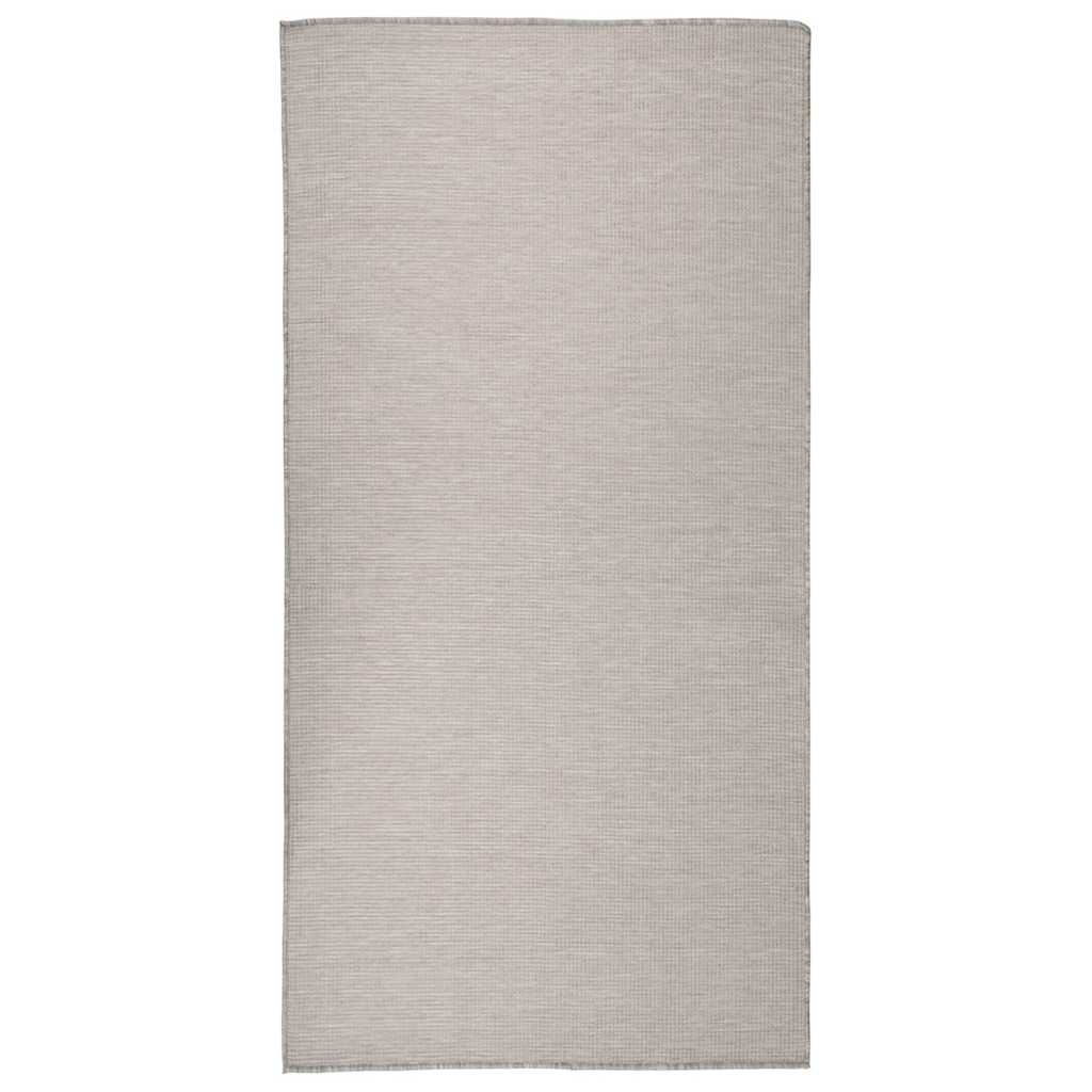 vidaXL Outdoor Flatweave Rug 100x200 cm Light Grey 1